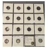 16 Half Dimes. 1831, 37, 38, 47, 51, 53, 53-0,