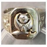 14-18k Gold White Gold Masonic Shriner Diamond