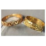 Two 14k Rose Gold Rings 1.8 Dwt. Acid Tested