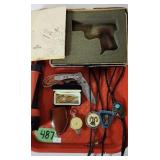 Man's Lot, Empty Pistol Box, Flashlight, Pocket