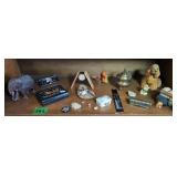 Carved Wood Elephant, Artisan Crafted Otter,