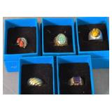 5 Jtv Sterling Silver Rings. Some Gold Over
