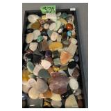 Tray Lot Polished Semi-precious Stones, Quartz,