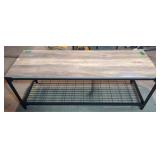 Black Metal Base, Farmhouse Style Low Table.