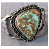 Silver Turquoise Native American Style Cuff