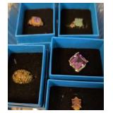 5 Jtv Sterling Silver Rings Colored Stones.
