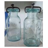 2 Millville Atmospheric Fruit Jars 1861