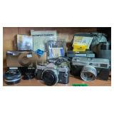 35mm Film Slr Cameras Lenses Etc. Olympus, Bell &