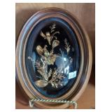 Gold Dippef Flower Koa Wood Bubble Glass Frame