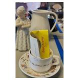 Signed Denmark Water Pitcher, B&g Denmark Girl W