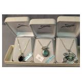 3 Wild Pearls Abalone Jewelry Pendant Necklaces.