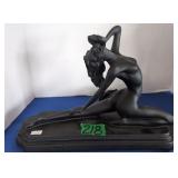 Resin Art Deco Reclining Nude Woman Table Lamp.
