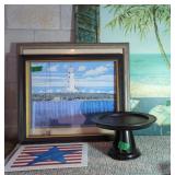 Framed Art. Lighthouse Print, Print On Canvas