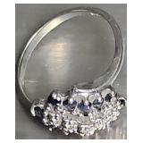 10k Gold Diamond Sapphire Ring 1.5 Dwt Jfd