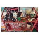 Red Rolling Rock With Bases, Tea Light Holders,