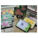 Hand Painted Flower Pictures 5x7'