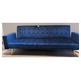 Modern Blue Chesterfield Style Futon Couch