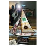 Decorative Metal Sailboat Model 26' Tall.  Etc