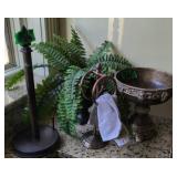 Decorative Compote Centerpiece Bowl, Towel