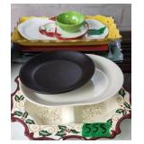Decorative Serving Platters, Bowl, Trey Etc. In