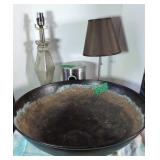 Decorator Table Lamps, Canister, Copper Hammered