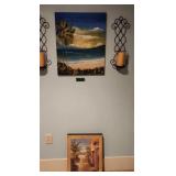 Lauren Simmonds Beach Scene O/c Painting 19x23',