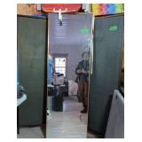 Decorator Gold Trim Mirror, Three Panel Floor