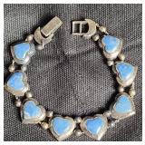 Sterling Silver 7.5' Heart Bracelet 18.2 Dwt