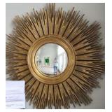 Mcm Gold Tone Bullseye Convex Starburst Wall