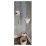 2 Hanging Macrame Planters, Planter 11x10'