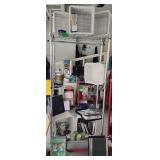 Clothing Rack, White Wicker Baskets, Cds, Dvds