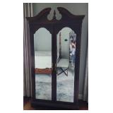 American Drew Mahogany Wardrobe Armoire. Beveled