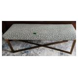 Designer Cheetah Print Bench Seat X-base 52x19x20'