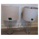 Pair Decorator Glass 27' Table Lamps.