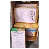 Wood Blocks With Menus. In The Garage