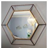 Atomic Style Hexagon 3d Decorator Wall Mirror