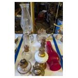 Oil Lamp Parts, Chimney Etc. Inside Garage.