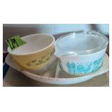 Pyrex Casserole Dish, Mixing Bowl, Divided