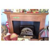 Electric Fireplace With Mantle. Items On Top Not
