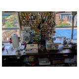 Sewing And Crafting Supplies. Thread Spools Etc.