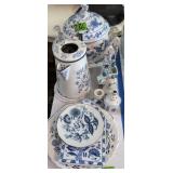 Blue & White Porcelain Serving Pieces. Blue