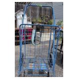 Jere Style Bridge, Blue Metal Wire Folding Cart,