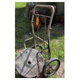 Resin Millstone, Cart. Outside Backyard Behind