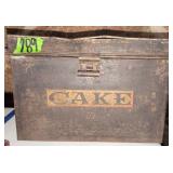 Tin Cake Covered Box 14x10x10'