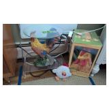 Resin Rooster Decorative Glass Top Stand Side