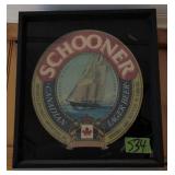 Lighted Schooner Canadian Lager Beer Sign 16x13'.