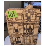 Lopez Pottery Slab Vase Of Victorian House. Crack