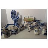 Miniature Cobalt Decorated Salt Glaze Pottery