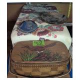 Artisan Crafted Pottery Wall Pocket, Dish, Foot