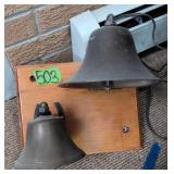 2 Brass Bells. Up To 8' Wide. On The Floor.